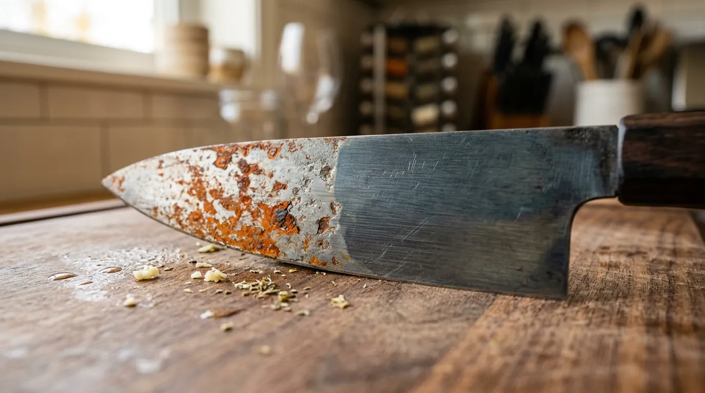 Careful Sanding for Deep Knife Rust