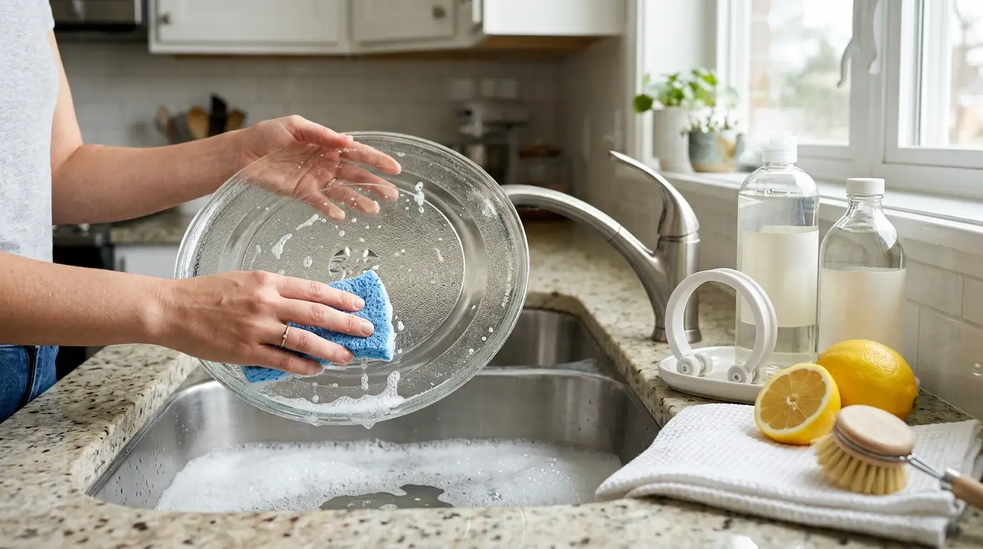 Clean Microwave Tray